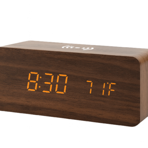 Budzik LED Qi Wood – Lumineo