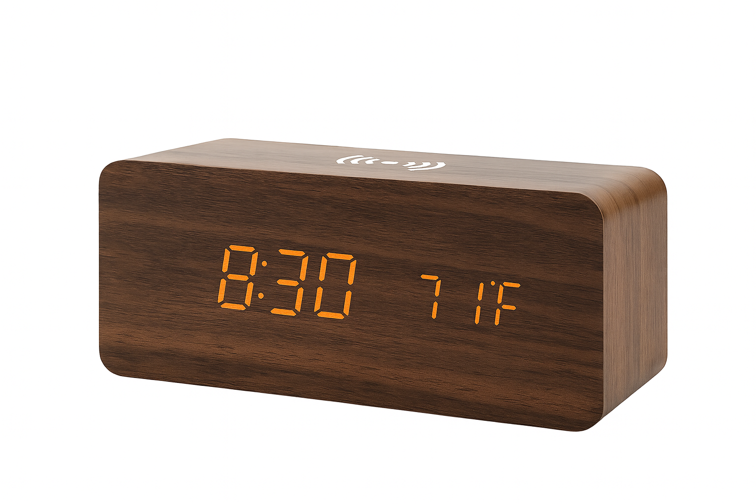 Budzik LED Qi Wood – Lumineo