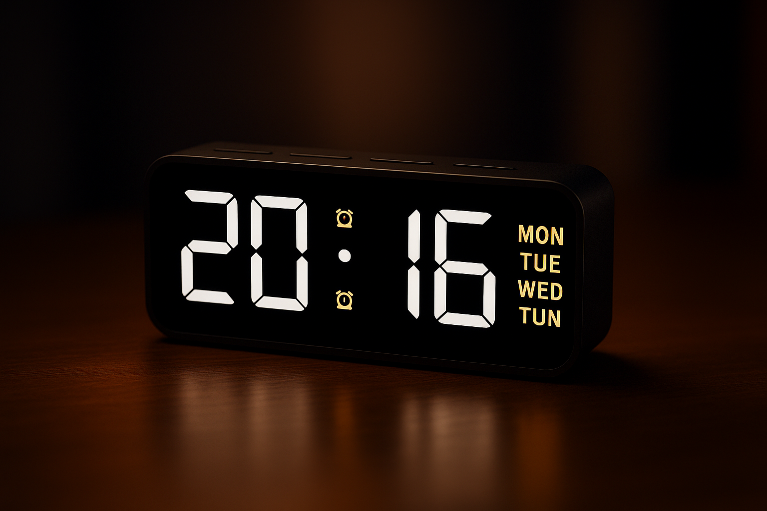 Budzik LED Lumineo – nowoczesny zegar z wyświetlaczem LED i alarmem - obrazek 2