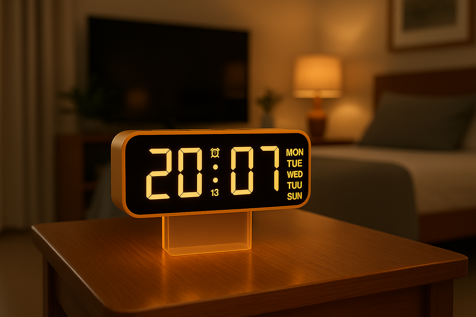 Budzik LED Lumineo – nowoczesny zegar z wyświetlaczem LED i alarmem - obrazek 3