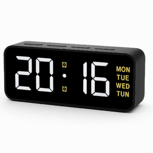 Budzik LED Lumineo – nowoczesny zegar z wyświetlaczem LED i alarmem