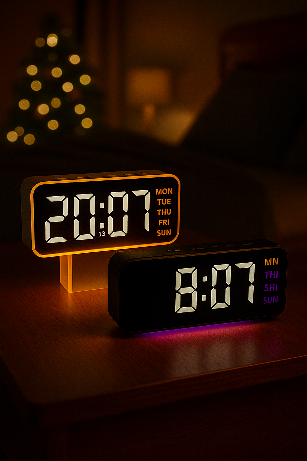 Budzik LED Lumineo – nowoczesny zegar z wyświetlaczem LED i alarmem - obrazek 4